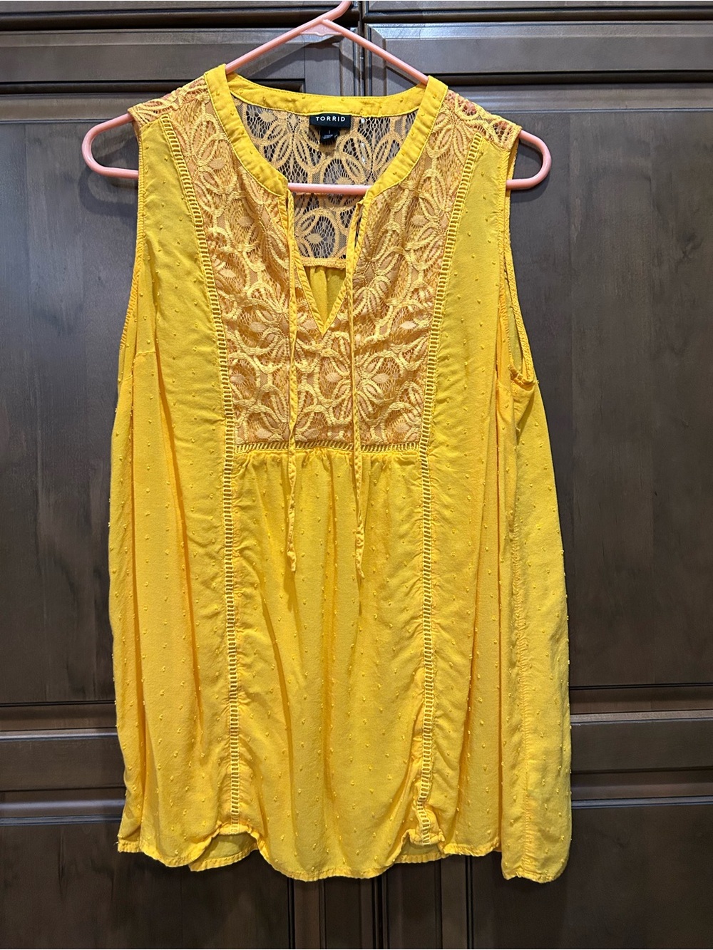 torrid Sunflower Yellow Lace Yoke Sleeveless Camisole